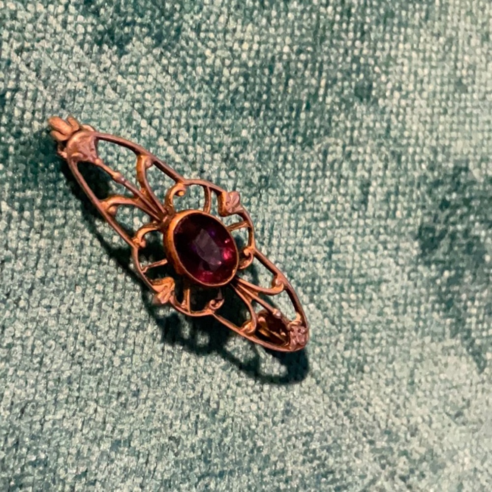 1915 to 1922 antique amethyst broach, pin, brooch